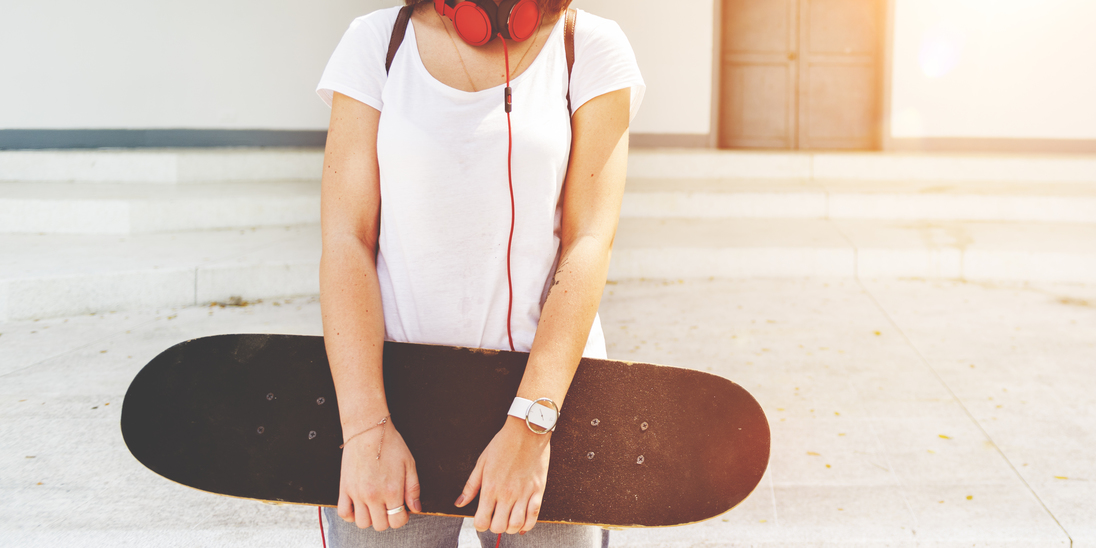 Skateboard Playing Standing Lifestyle Relaxing Concept