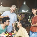 Friends Happiness Enjoying Dinning Eating Concept